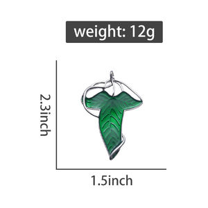 Broches en émail à feuilles vertes inspirées des films fantastiques, style elfique, badge de revers, bijoux, cadeau pour les fans et les amis - Product Image 6