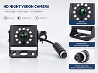Cámara de Reversa Profesional OEM ODM Lanchi LC-FS06 IP68 con Lente de 2.8mm, Visión Nocturna Infrarroja, 3DNR, Soporte de Instalación para Autobuses