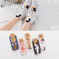 Haute Qualité Coloré Casual Jacquard En Gros Cheville Mignon Dessin Animé Drôle Chaussettes pour Femmes