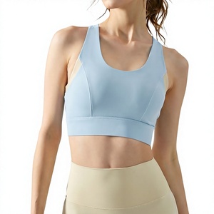 Wholesale Women's Racerback Yoga Bra Adjustable Buckle Medium <b>Support</b> Workout Bra Seamless Padded Gym Pilates Sports <b>Crop</b> <b>Top</b> - Product Image 1