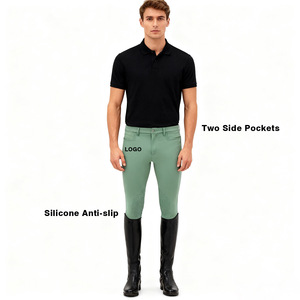 Pantalones de Equitación para Hombre, Ropa de Entrenamiento, Leggings de Silicona Resistentes al Desgaste, Antideslizantes, Cintura Alta - Product Image 1