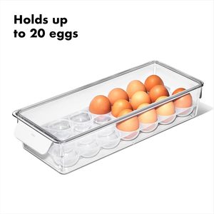 Porte-œufs en plastique écologique moderne JX <span class=keywords><strong>OXO</strong></span> avec plateau et couvercle amovibles pour la cuisine - Product Image 3