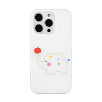 Casing HP Anti-Shock TPU Desain Kustom Gambar Gajah IMD IML Proteksi 360 Anti-Sidik Jari untuk 15