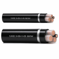 Câble d'alimentation blindé ZR-YJV22 0.6/1KV 3*25+1*16 conducteurs STA, isolation XLPE, gaine PVC, câble de distribution souterrain pour bâtiments