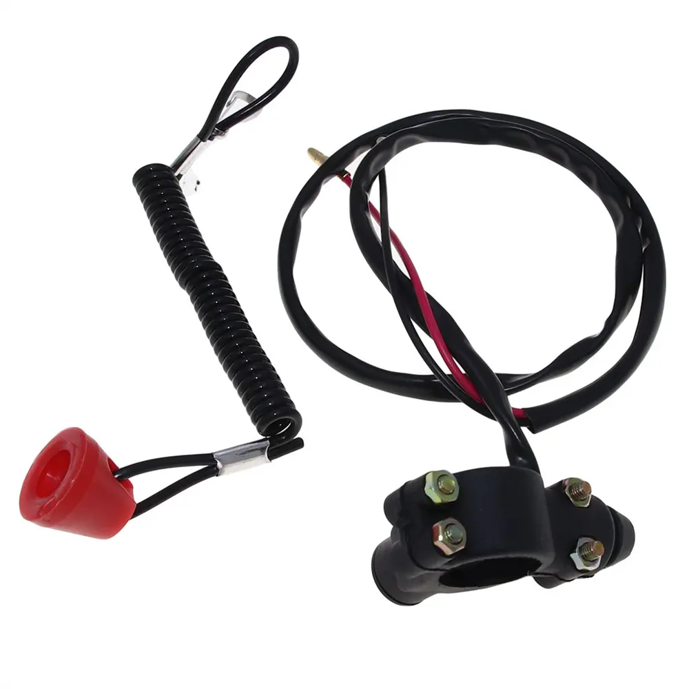 Cordón de sujeción para motocicleta ATV, interruptor de motor de parada de emergencia, botón pulsador para Mini Dirt Bike Quad, 7/8 ", 22mm