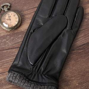 Forro de lana para hombre, invierno, piel de cabra genuina, piel de oveja, conducción de automóviles, guantes sin forro para ciclismo, guantes de cuero para hombres - Product Image 4