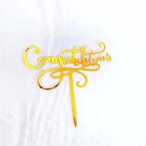 ท็อปเปอร์เค้กอะคริลิค รูปน้ำผึ้งและน้ำตาล ประดับตกแต่งเค้กสีทอง สำหรับแสดงความยินดีกับการสำเร็จการศึกษา - Product Image 4