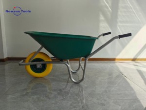 <span class=keywords><strong>Brouette</strong></span> de chantier NS Factory de haute qualité, adaptée à l'Europe, modèle WB6414, avec cadre en acier entièrement galvanisé et bac en plastique pour usage en jardinage - Product Image 1