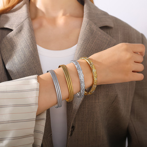 Stainless Steel <b>Bracelet</b> 18K Gold Plated <b>Crystal</b> Rhinestone Women's Fashion Jewelry Gift - Product Image 4