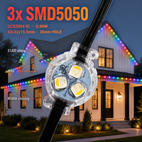 Lumières ponctuelles extérieures programmables 12V 24V 36V permanentes, 250ft 300ft 400ft, avec contrôleur Wi-Fi intelligent, pour éclairage de Noël et de fêtes