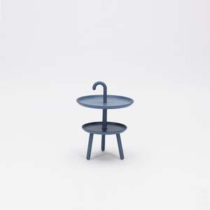 Tavolino da esterno con struttura in alluminio in legno massello e Design pieghevole in Rattan per uso cortile - Product Image 1