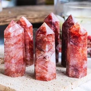 Cristal de Cuarzo de Fuego Natural en Oferta, Torre de Cristal Rojo Llama, Piedras Curativas, Punta de Varita de Cuarzo de Fuego - Product Image 3