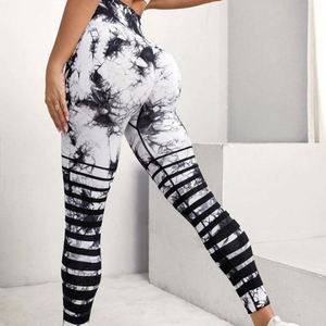 กางเกงเลกกิ้งเล่นโยคะแบบมัดย้อมพิมพ์โลโก้ได้ตามต้องการกางเกงออกกำลังกายเล่นกีฬาแบบดันทรงกางเกงวิ่งออกกำลังกาย - Product Image 1