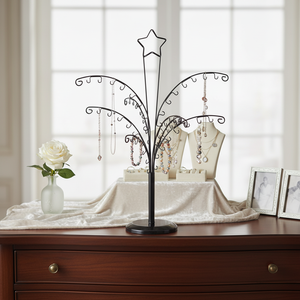 Support de présentation en forme d'arbre noir H 61 cm, élégant plateau porte-bijoux - Product Image 3