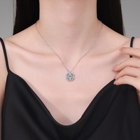 Collier tendance pour enfants en argent sterling 925 plaqué platine de haute qualité, pendentif géométrique en moissanite en forme de croix