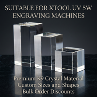 Cubo de Cristal K9 al por Mayor para Máquina de Grabado Láser UV 3D Xtool, Bloque de Vidrio Óptico sin Burbujas, Tamaño Personalizado de Fábrica