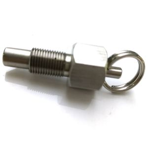 Custom CNC Machined Stainless Steel Auto-<b>Lock</b> Safety Plunger Pull Pin 10-32 <b>Thread</b> 14mm Length - Product Image 1