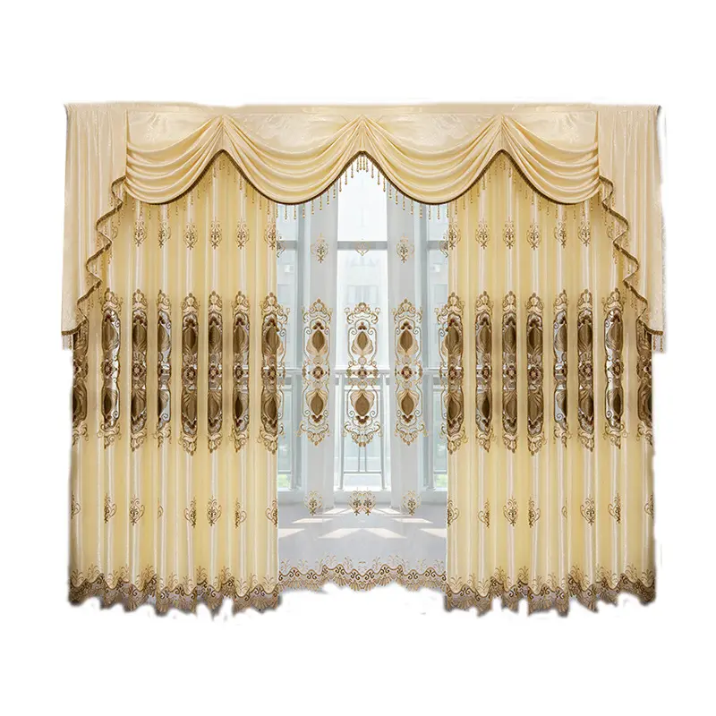 Balcon étude fenêtre écran fabricants fournir nouvelle broderie européenne occultant fini maison salon rideau