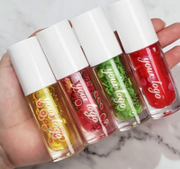 Gloss à lèvres végétalien naturel aux saveurs de fruits, marque privée, hydratant, fraise, rose clair, pastèque, huile repulpante pour les lèvres