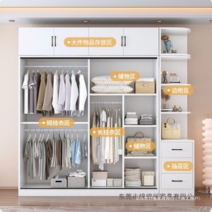 Armario Yanju Woodcraft de Estilo Moderno y Minimalista con Puertas Corredizas para Dormitorio, Almacenamiento para el Hogar, Apartamentos Pequeños - Product Image 2