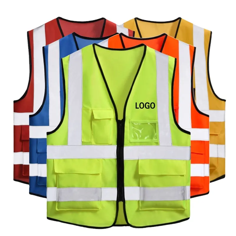 Factory Wholesale Hot Sell Custom Logo Construction Reflective Vest for Men Safety for Promotion