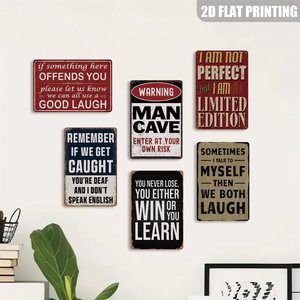 Insegna in Metallo con Citazione Sarcatica Divertente '<span class=keywords><strong>Se</strong></span> Qualcosa Ti Offende' Decorazione Rustica da Parete per Garage, Bar, Casa, Ufficio - Product Image 3