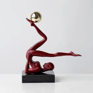 Nero elegante scultura di arte moderna statua di <span class=keywords><strong>posa</strong></span> yogica Design per la decorazione della casa elegante figure Decorative artigianali ornamenti - Product Image 5
