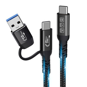 <span class=keywords><strong>USB</strong></span> C 3.<span class=keywords><strong>2</strong></span> 20Gbps สายเคเบิลข้อมูล USB3.0สองหัว C + ชาร์จเร็ว240W Cable1m วิดีโอ HD 8K 2M 3M - Product Image 1