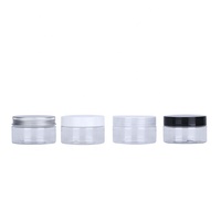 Bocaux transparents en PET avec couvercles en aluminium or/argent et couvercles noirs/bruns pour le stockage de chocolats, bonbons et gâteaux - Tailles personnalisées et logo disponibles