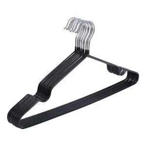 Cheap Colorful Non Slip Space Saving PVC custom hangers with logo Coated Metal Clothes Hanger wire hangers
