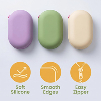 Organisateur d'accessoires pour bébé en silicone, pochette zippée étanche de 185 mm pour couches, lingettes, produits de soin pour bébé et sorties en famille