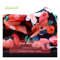 Cetakan kustom 100% poliester kain sifon bahan bunga dicetak kain sifon bunga untuk gaun wanita