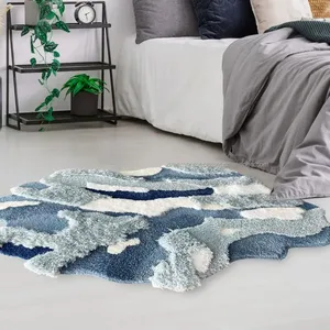 Karpet lumut hijau 3D karpet lumut bunga, karpet panjang untuk kamar tidur dengan penyangga karet, karpet panjang anti selip yang dapat dicuci