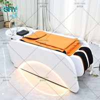 Unité de lavage de luxe intelligente et automatique pour salon de coiffure, avec massage électrique et thérapie capillaire, lit de shampoing pour spa capillaire