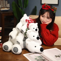 Boneka Beruang Kutub Raksasa Lembut Lucu dengan Syal, Grosir Pabrik, untuk Hadiah Natal, Ulang Tahun Anak, Dekorasi Rumah, Festival