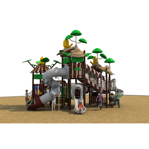 Aire <span class=keywords><strong>de</strong></span> jeux extérieure jungle pour enfants avec toboggan et balançoire petite pièce commerciale - Product Image 2
