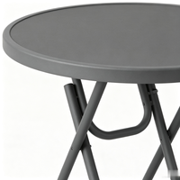Table d'appoint portable pour patio extérieur, légère et pliable, avec structure en acier inoxydable, table ronde de 18 pouces avec verre imprimé, très vendue