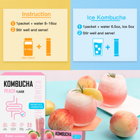 Kombucha à la saveur de pêche en marque privée, 10 sachets, thé probiotique pour la santé équilibrée du corps