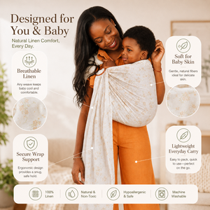 Tela para bebé orientada hacia adelante, anillo de eslinga lateral para niños pequeños, lino grueso Aling Babay Wrap, bolsa para niños pequeños, tela portabebés - Product Image 4