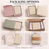 Hongbo Meilleure vente portefeuille à feuilles mobiles/spirale 17 couleurs A6 Saffiano cuir Zippy Budget Binder portefeuille comme organisateur pour l'argent comptant