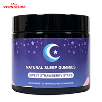 Gummies véganes sans mélatonine à marque privée pour le sommeil, avec racine de valériane, L-théanine et saveur fraise