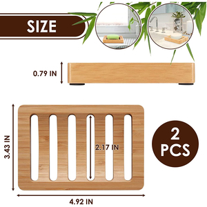 Jabonera de baño de bambú al por mayor - Product Image 3