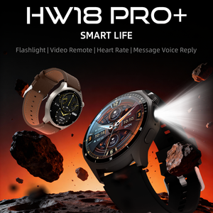 Montre connectée HKSF HW18 PRO, écran 1,46 pouce, étanche IP67, batterie 300 mAh, lampe torche, fréquence cardiaque, compatible iOS et Android - Product Image 1
