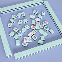 Jeu de tuiles de Mahjong américain 160 tuiles en mélamine gravées à 4 couches avec sac et accessoires - Divertissement de casino, poker, jeux d'eau