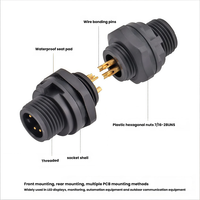 Conector Impermeable Roscado E7 Tipo Placa de Soldadura 2 Pines 3 Orificios 5 Pines 6 Núcleos Conector Cuadrado de Aviación con Brida