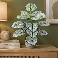 Plantes artificielles en plastique en gros QiYing Victory Manufacturer, 18 pièces, grandes feuilles simulées, plantes en pot de 30-100 cm pour intérieur