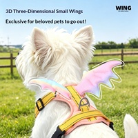 Harnais pour animaux de compagnie transfrontalier anti-traction et anti-évasion avec ailes 3D, laisse pour chien en polypropylène pour usage extérieur