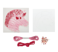 Kit d'artisanat DIY pour enfants, créez votre propre décoration en ficelle licorne, jouet artisanal en fil à broder fait main pour enfants