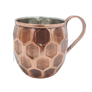 Antique Copper Stainless Steel Moscow Mule <b>Mug</b> with Handgrip | Custom Logo Drinkware for Coffee Shops, Bars & Giveaways - Product Image 3
