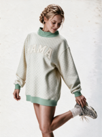 Sweat-shirt à col montant à pois pour femme, longueur allongée, avec logo brodé personnalisé, haut chemisier pour femme